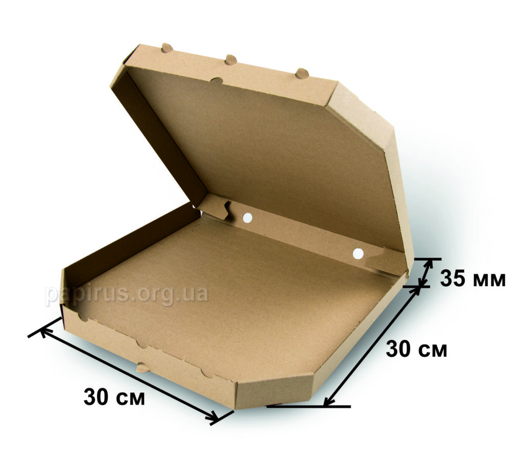 Коробка для пиццы бурая 300х300, г.Сумы, Типография Папирус